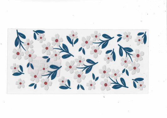 Teal/White Flowers