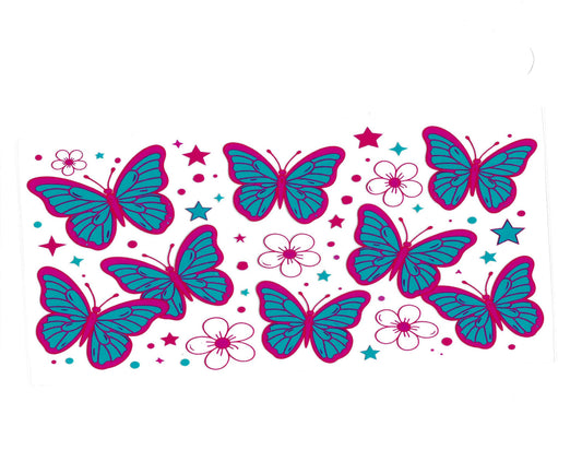 Teal/Pink Butterflies