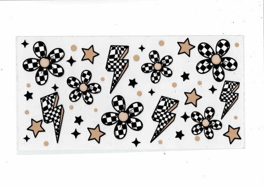 Retro Flowers and Lightning Bolts